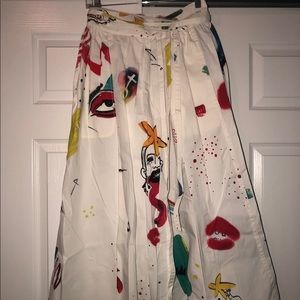 Marc Jacobs Collage Print Wrap Skirt with Tie Belt